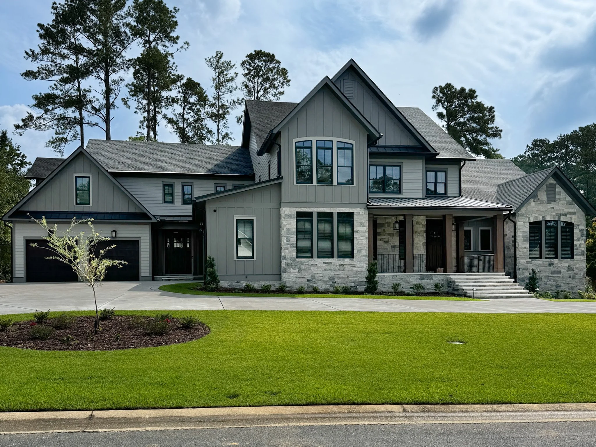 Residential lawn maintained by Matthews Turf Management