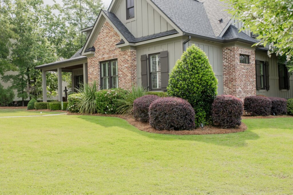 Thick green lawn and landscaping at an Augusta-area home