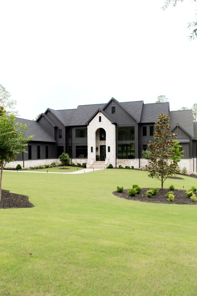 Healthy lawn in front of a large Augusta-area home